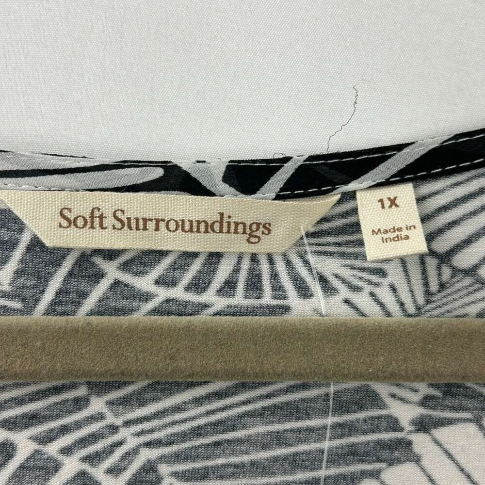 NWT Soft Surroundings Women's 1X Miami Beach Maxi Dress Black/White - Picture 3 of 16